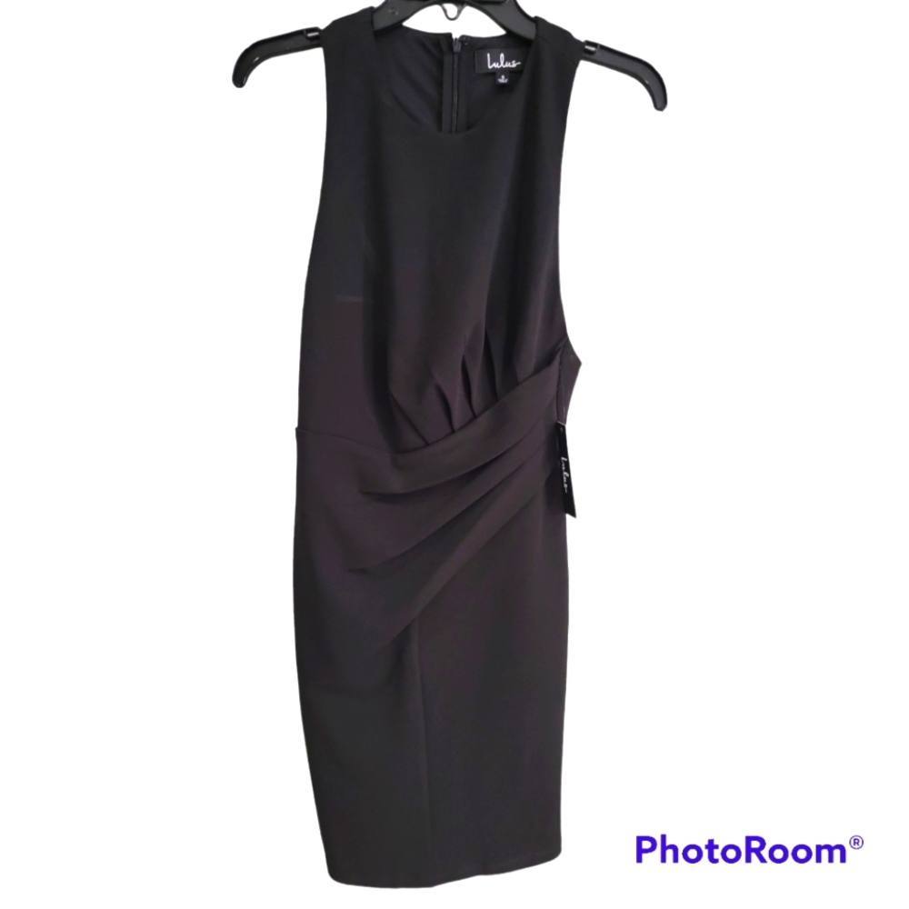 Lulus black racerback dress with rouching